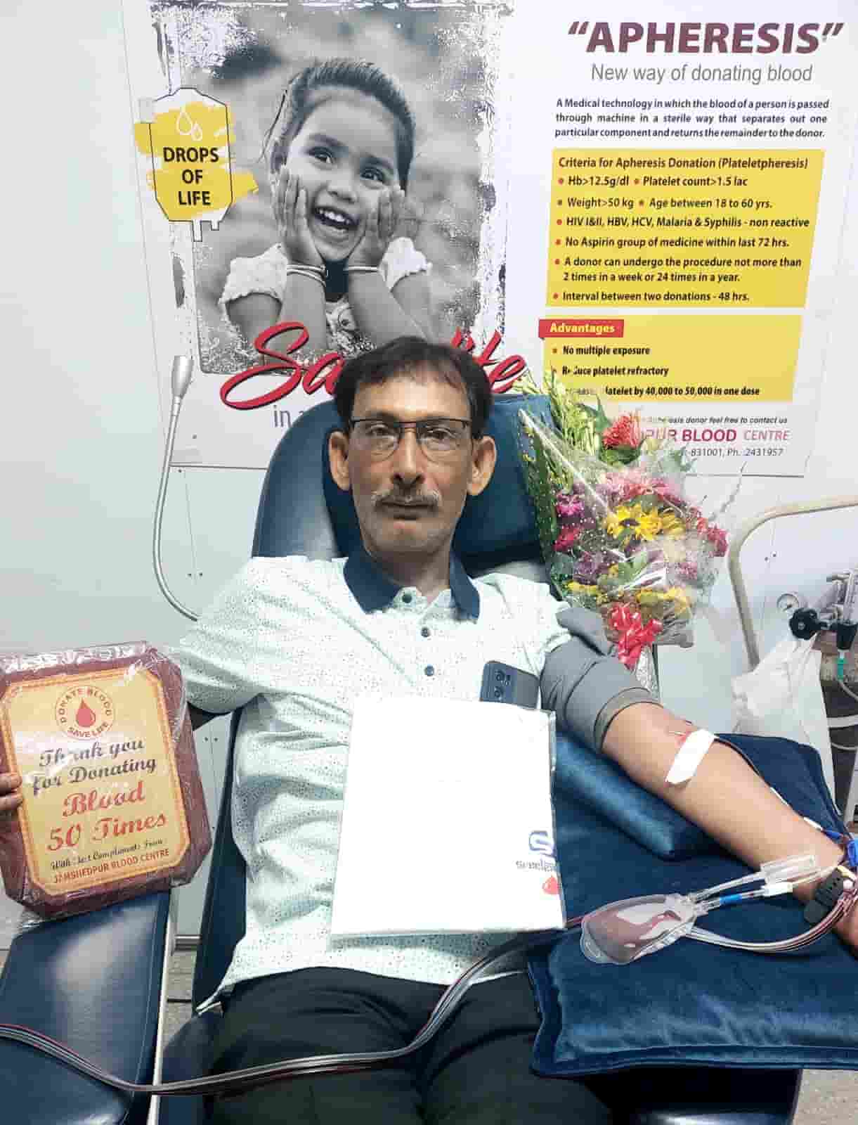 Shubhendu Mukherjee's landmark 50th blood donation coincides with 10th Kiranmayee Jayanti Utsav, inspiring ongoing efforts towards voluntary and safe blood donation.
